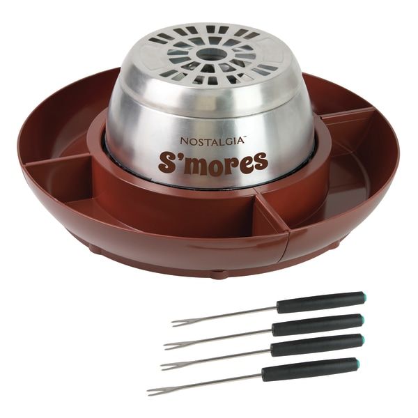 Photo 1 of  Indoor Electric Stainless Steel S'mores Maker with 4-Lazy Susan Compartment Trays 
