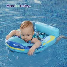 Photo 1 of  Mambobaby Float with Canopy Newest Size Improved Non Inflatable Infant Baby Pool Float Smart Mambo Float Swim Trainer Add Tail Baby Swim Float Mambo Baby Float Solid Air Free Water Waist Swimming Ring 