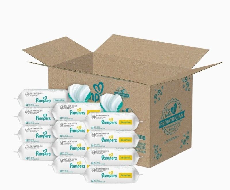 Photo 1 of  Pampers Sensitive Baby Wipes (Case of 12 Packs) 