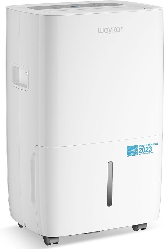 Photo 1 of Waykar 80 Pints Energy Star Dehumidifier for Spaces up to 5,000 Sq. Ft at Home, in Basements and Large Rooms with Drain Hose and 1.14 Gallons Water Tank (JD025CE-80)
