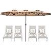 Photo 1 of SUPERJARE 13FT Outdoor Umbrella for Patio, Double sided Pool Umbrellas with Fade Resistant Canopy, Large Table Umbrella for Deck, Market, Backyard - Beige 13FT