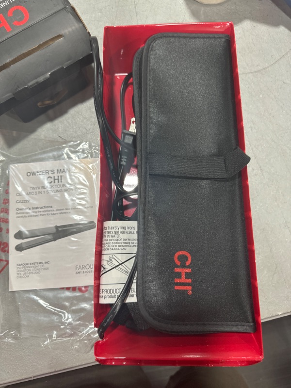 Photo 1 of CHI Ceramic Curling Iron, Hair Curler For Shiny, Frizz-Free, & Healthy Hair, Auto Shut-Off & 5 Foot Swivel Cord, 1" Barrel