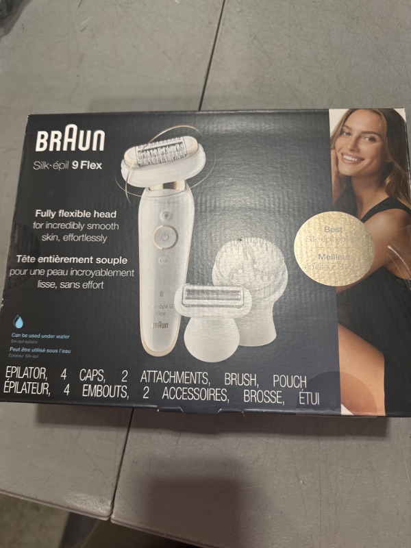 Photo 2 of Braun Epilator Silk-épil 9 9-030 with Flexible Head, Facial Hair Removal for Women and Men, Hair Removal Device, Shaver & Trimmer, Cordless, Rechargeable, Wet & Dry, Beauty Kit with Body Massage Pad