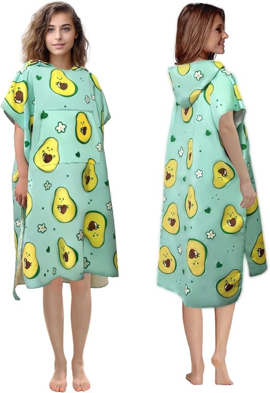 Photo 1 of AIROTO Mommy-Sized Avocado Print Poncho Bath Towel- Ultra-Soft Microfiber Beach & Pool Cover-Up with Hood, Pocket, UPF 50+ Protection - Stylish & Quick-Dry