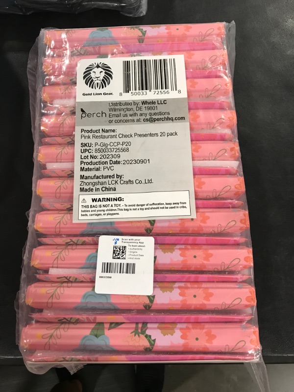 Photo 1 of Restaurant Check Presenters - Pink Guest Check Card Holder - 5.1" x 7.9" Pink 20 Pack, Standard Check Book