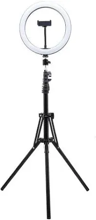 Photo 1 of 63 in. Black LED Ring Lighting Kit Lamp with Tripod for Live Stream Photo Video Makeup More