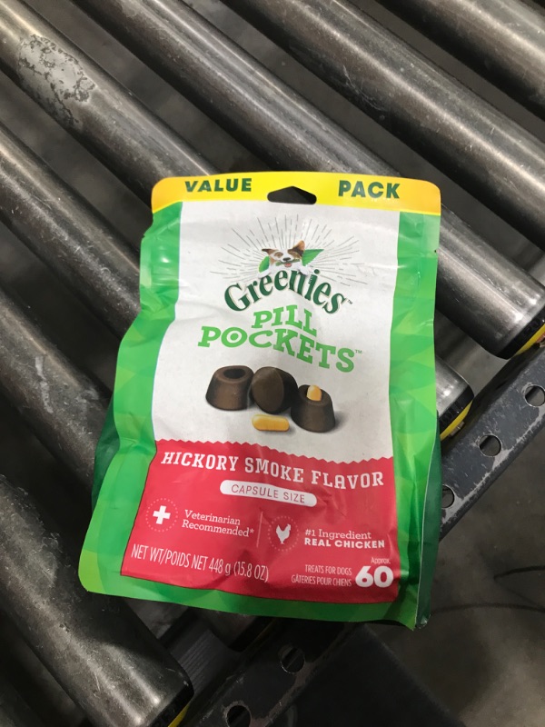 Photo 2 of  Greenies Pill Pockets Dog Treats Hickory Smoke Flavor 15.8 Oz BEST BY 05 AUG 2024