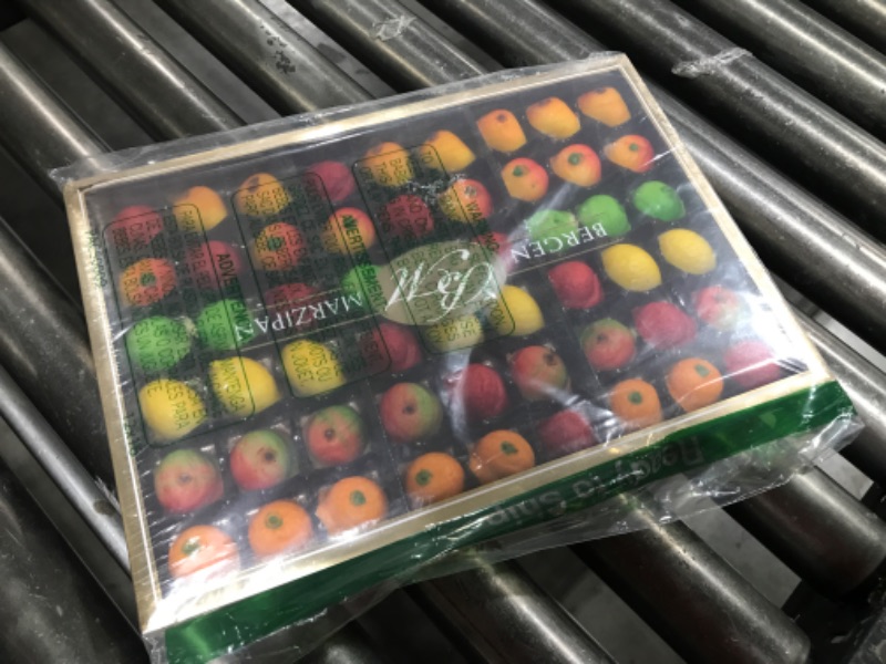 Photo 2 of  Bergen Marzipan 54 Piece Assorted Fruit Marzipan Gift Box Tray BEST BY 15 MAY 2025