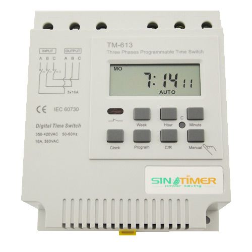 Photo 1 of  SinoTimer TM-613 380V 16A Three Phases Programmable Time Switch