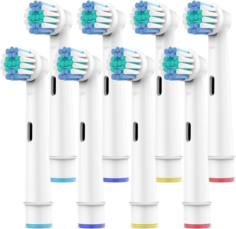 Photo 1 of  Toothbrush Heads for Oral B, 8 Pack Professional Electric Toothbrush Replacement Heads Medium Soft DuPont Bristles Replacement Toothbrush Heads Precision Clean Brush Heads Refills 