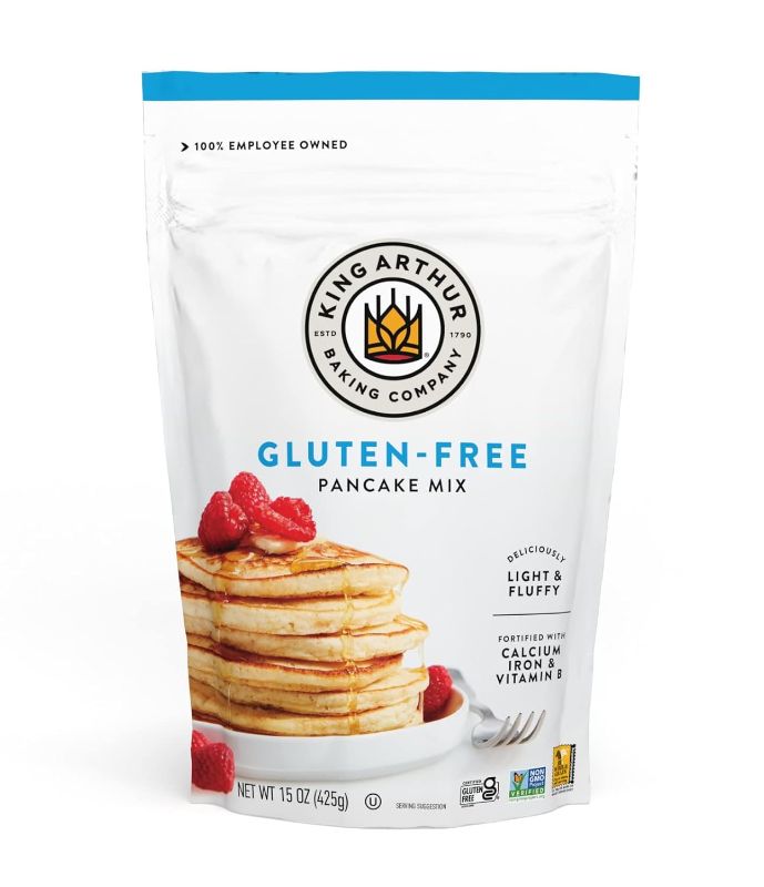 Photo 1 of King Arthur, Gluten Free Classic Pancake Mix, Certified Gluten-Free, Non-GMO Project Verified, Certified Kosher, 15 Ounce (Pack of 6) - Packaging May Vary
