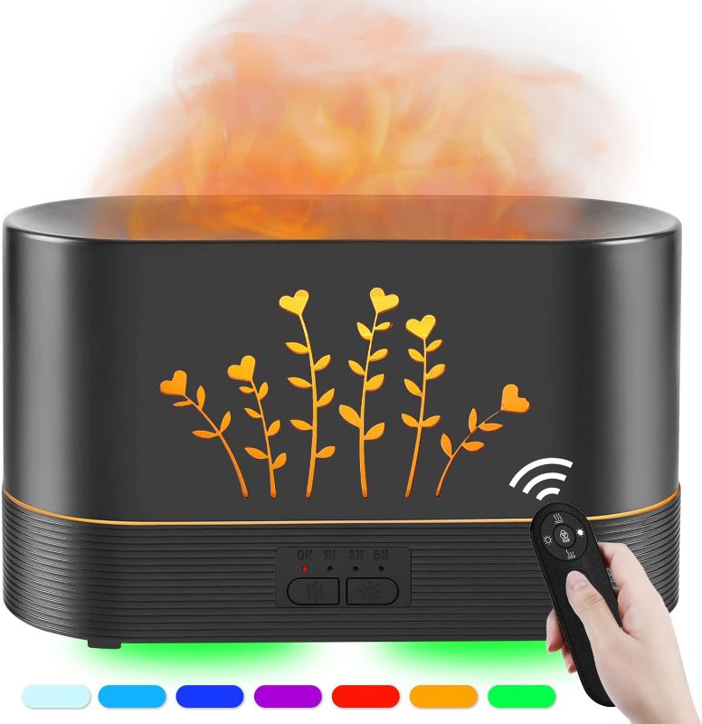 Photo 1 of RGB Flame Diffusers for Essential Oils Large Room-Upgraded 300ML Aroma Diffuser Humidifier-Remote Control for Home Office Shop Gym 