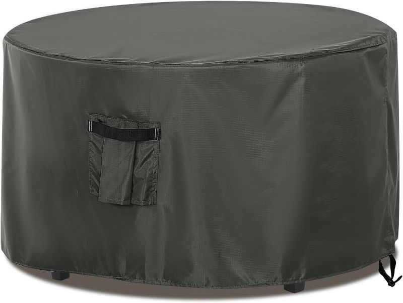 Photo 1 of ABCCANOPY Ottoman Cover Circular Upholstered Chair Cover Universal Furniture Cover Chair Cover Common Indoor and Outdoor Waterproof and Dustproof 26Dx18 Grey 