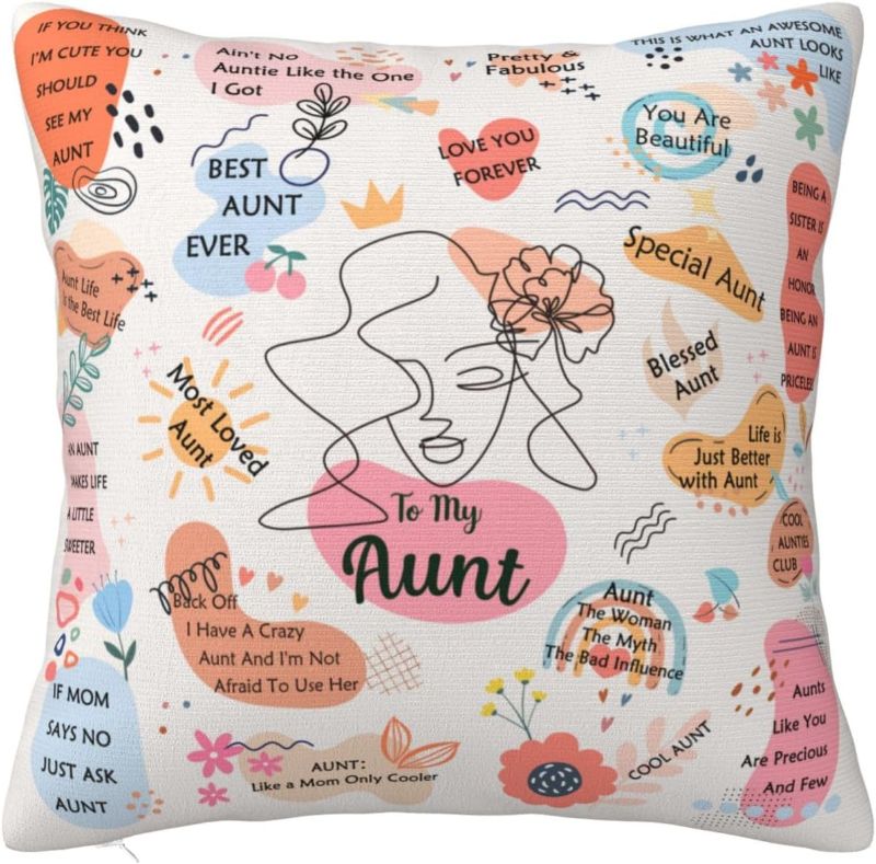 Photo 1 of TRISG Aunt Gifts from Niece, Gifts for Aunt Pillow cover 18"x18", Aunt Birthday Gifts, Aunt Gifts from Nephew, Auntie Gifts, Best Aunt Ever Gifts, Aunt Gifts, Aunt Gift for Ideas Mothers Day Christmas 
