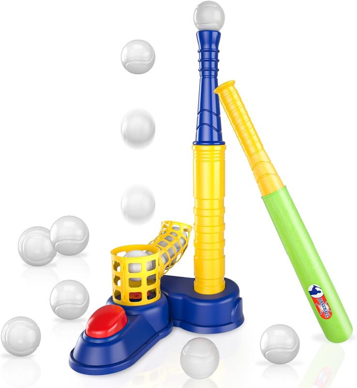 Photo 1 of Bennol T Ball Set Toys for Kids 3-5 5-8, Kids Baseball Tee for Boys Toddlers, Auto Ball Launcher, Indoor Outdoor Outside Sports Tee Ball Set Toys Gifts for 3 4 5 6 Year Old Boys Toddler Kids 