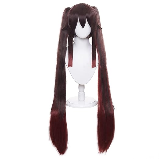 Photo 1 of 
Roll over image to zoom in
Long Ponytails Ombre Colored Hu tao Cosplay Wig Costume Halloween Wigs