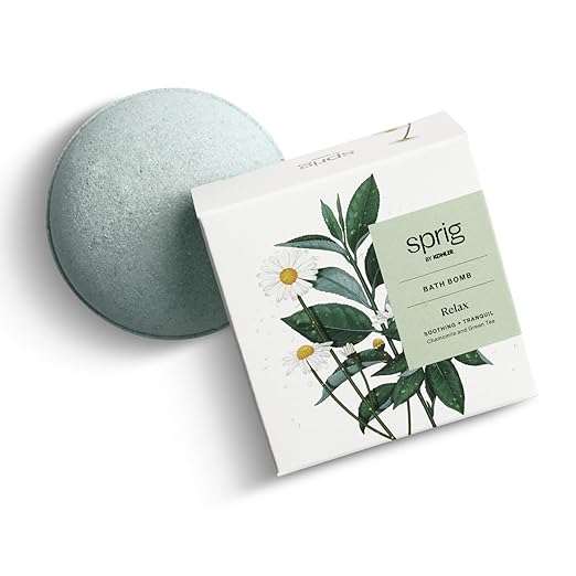 Photo 1 of Sprig by Kohler Chamomile + Green Tea Bath Bomb, Hypoallergenic, Made with Natural Botanicals & Premium Skincare Ingredients (Shea Butter, Coconut Oil, & Kaolin Clay) to Calm and Sooth - Relax