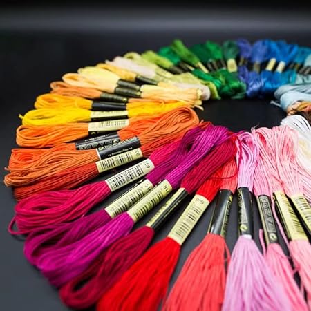 Photo 1 of Premium Rainbow Color Embroidery Floss with Cotton for Cross Stitch Threads, Bracelet Yarn, Craft Floss, Aroic Embroidery Floss Set