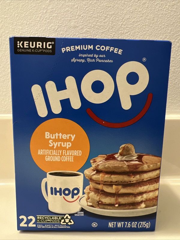 Photo 1 of IHOP Buttery Syrup Flavored Keurig K-Cup Coffee Pods, 22 Ct Box
