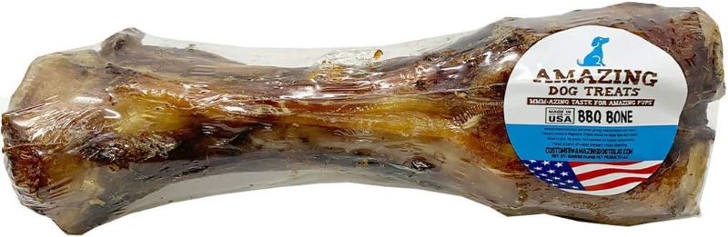 Photo 1 of 11 Inch Meaty Beef Femur Bone (Single Count) - (Made in USA) - Premium American Grade Grass Fed Cattle Bones for Dogs- Beef Femur Shin Bone Dog Chews