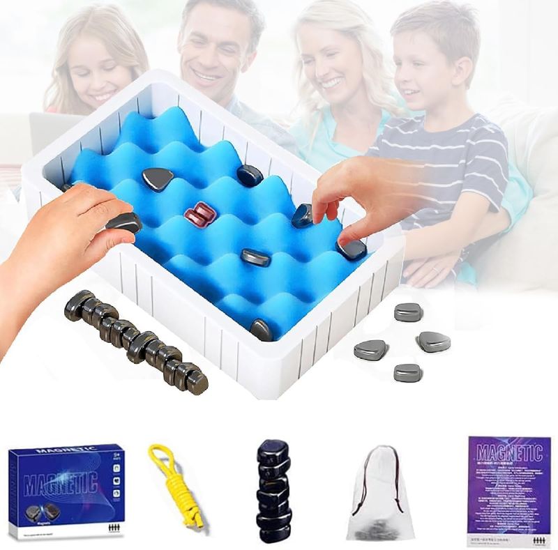 Photo 1 of *3 Pack* Newest Magnetic Chess Game with Rocks, Magnetic Chess Set Battle Chess Board Games, Decompression/Puzzle Games, Family Holiday Games, Party Supplies for Kids&Adult (Spielseil-10)
