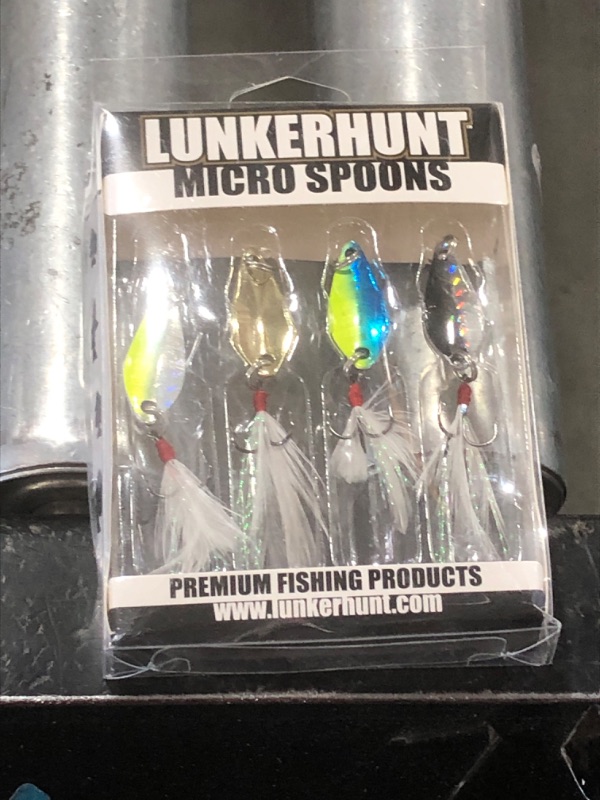 Photo 2 of Lunkerhunt Fishing Spoons Lures for Saltwater Bass (4-Pieces) Trout Spoons | Micro Spoon Fishing Lure Bait with Trebles Hooks Feeding