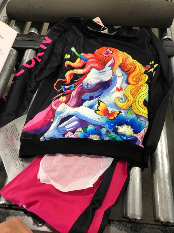 Photo 1 of PATPAT 2pcs Kid Girl Pants Sets Unicorn with Tassel Set Pink  Size 11-12 Years