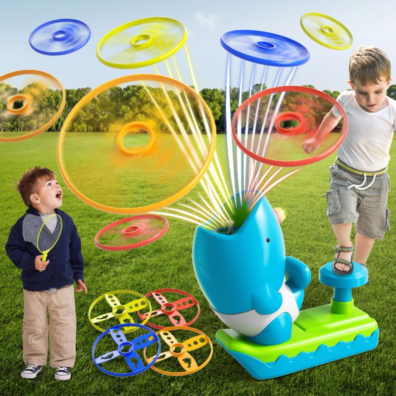 Photo 1 of Bennol Outdoor Game Toys For Kids Ages 3-5 4-8, Flying Disc Launcher Outdoor Outside Toys Gifts For 3 4 5 6 7 8 Year Old Boys Kids, Ideas Outside Outdoor Toys For Kids Toddlers Boys Ages 3-5 6-8 4-8 15 PCS
