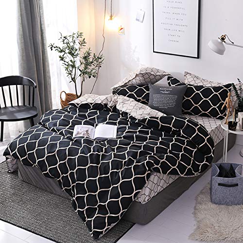 Photo 1 of NTjinli Duvet Cover Twin Size-Dark Green Fish Scale Twin Duvet Cover Set,100% Washed Microfiber Twin Comforter Set,1 Duvet Cover With Zipper Closure And 2 Pillow Shams… (Black, Twin) Twin Black

