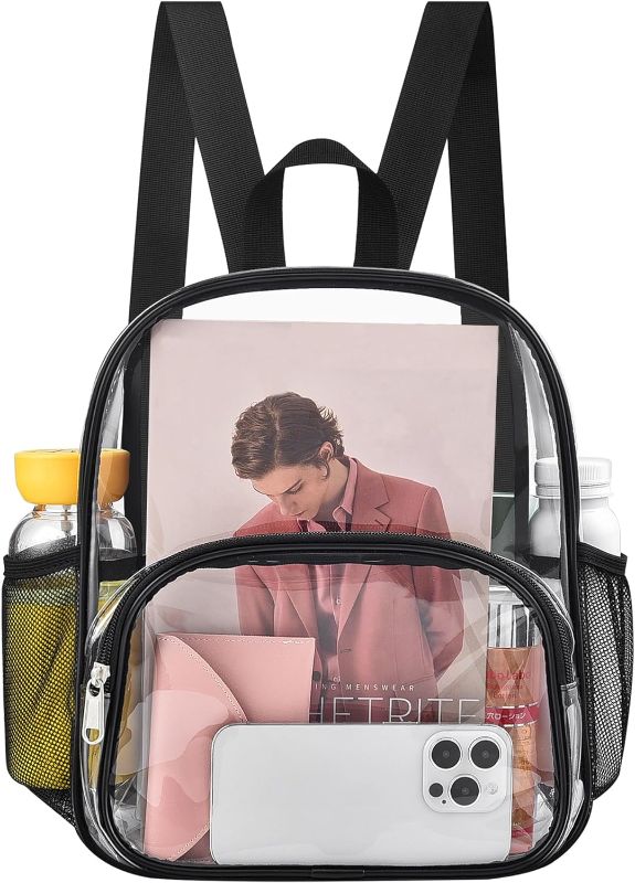 Photo 1 of Clear Backpack for Stadium Events Clear Backpack 12x12x6 with Front Pocket for Concert Sport Events Work Travel
