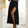 Photo 1 of SOFIA'S CHOICE Women's Textured Mermaid Hem Skirt High Waisted Bodycon Maxi Skirts Black Medium