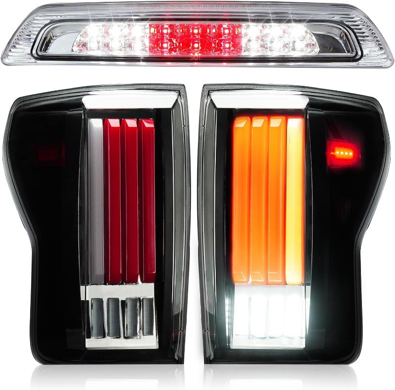 Photo 1 of LED Tail Light Fit for Toyota Tundra 2007-2013, Taillight Assembly Replacement Left + Right Pair, Clear Lens 
