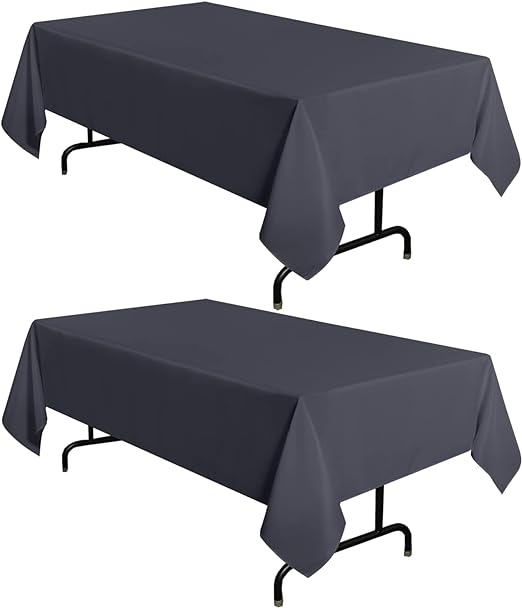 Photo 1 of  2 Pack BLACK Tablecloth, Rectangle Table Cloth