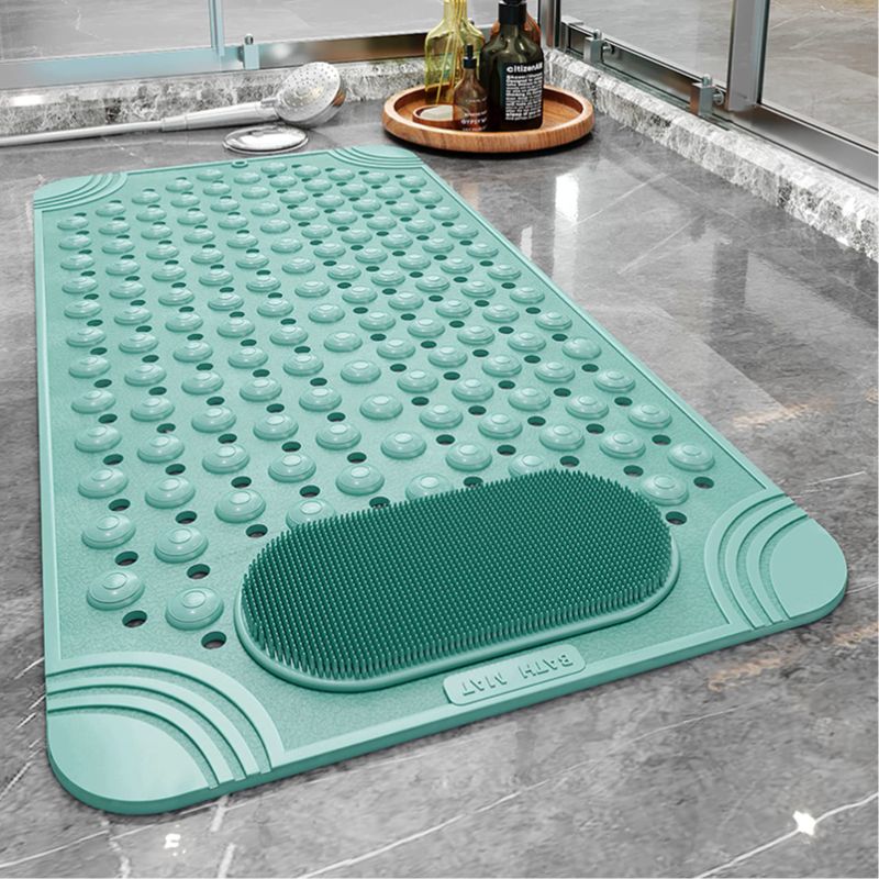 Photo 1 of Shower and Bathtub Mat 27.5×14.2in, Rubber Non-Slip Shower Mat for Elderly & Kids, Bathtub mat Non Slip with Drain Holes &Suction Cups, Bath Mat for Bathroom and Tub, Machine Washable, Green 27.5×14.2in Green