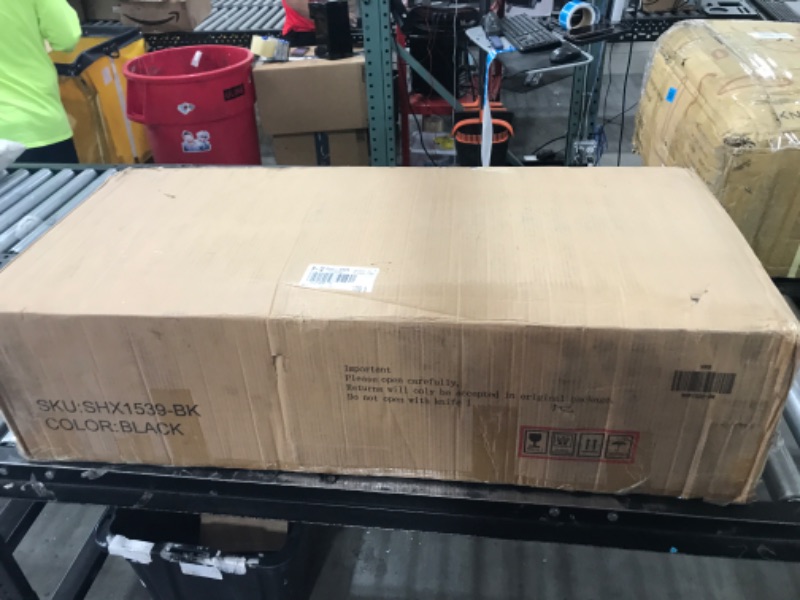 Photo 1 of Shintenchi Rolling Kitchen Island Cart with Folding Drop Leaf Breakfast Bar, Portable Trolley Island with Large Storage Cabinet, Shelf and Drawer, Black Black 1 Cabinet + 3 Drawers