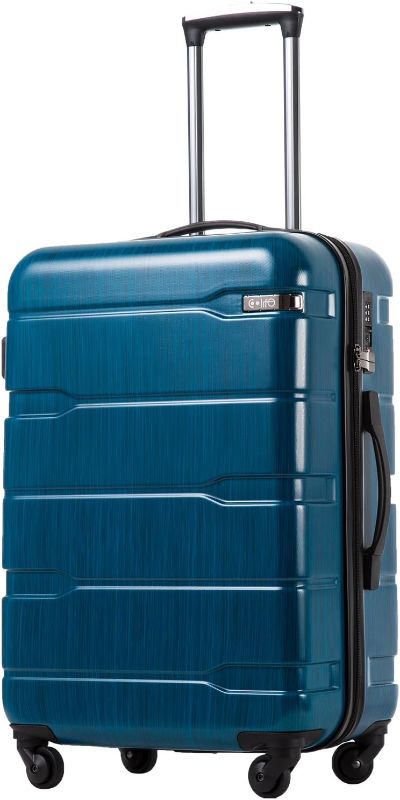 Photo 1 of Coolife Luggage Expandable(only 28") Suitcase PC+ABS Spinner Built-In TSA lock 20in 24in 28in Carry on (Caribbean Blue., L(28in).)
