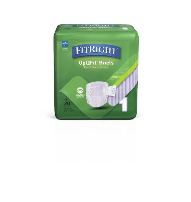 Photo 1 of Medline FitRight OptiFit Stretch Extra Brief M/Reg 20Ct
