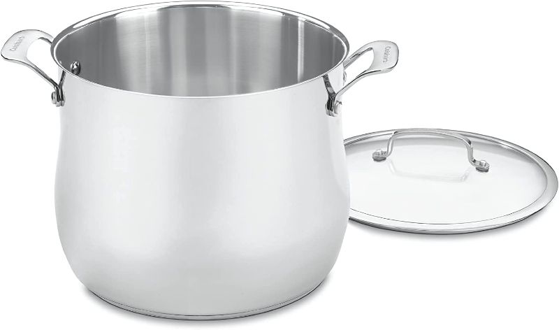 Photo 1 of Cuisinart Contour Stainless 12-Quart Stockpot with Glass Cover