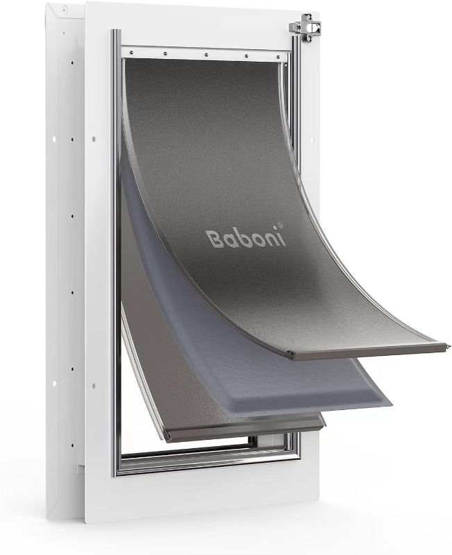 Photo 1 of Baboni 3-Flaps Pet Door for Interior and Exterior Doors, Steel Frame and Telescoping Tunnel, Strong and Durable Dog Door (Pets Up to 100 Lb) -Large