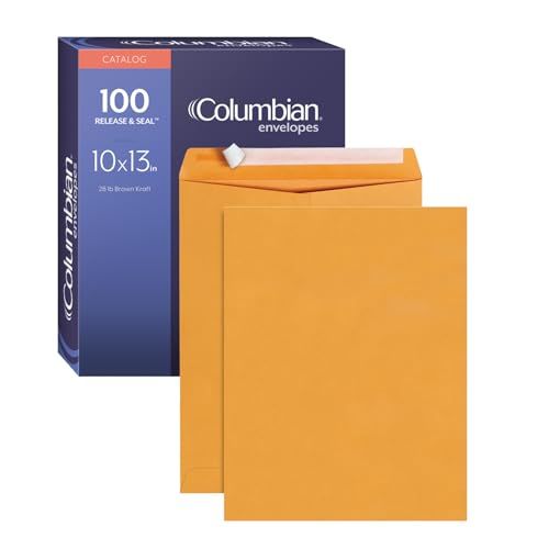 Photo 1 of Columbian 10 X 13 Catalog Envelopes with Self Seal Closure, 28 Lb Brown Kraft, for Mailing Flat Letter Size Documents or Photos, 100 per Box (COLO335)
