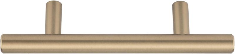 Photo 1 of Amazon Basics Euro Bar Cabinet Handle (1/2-inch Diameter), 5.38-inch Length (3-inch Hole Center), Golden Champagne, 10-pack
