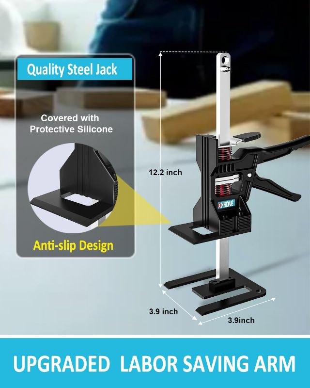 Photo 1 of Labor Saving Arm Jack(2 Pcs),Multi-Function Height Adjustment Lifting Device with Storage Case,Suitable for Door Panel Lifting,Wall Tile Locator,Cabinet Jack and Board Lifter etc.
