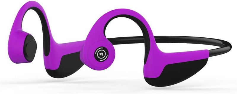 Photo 1 of Bone Conduction Headphones Bluetooth 5.0 Open Ear Wireless Titanium HiFi Stereo with Mic Sweatproof Sports Headphones for Running Driving Cycling (Purple)