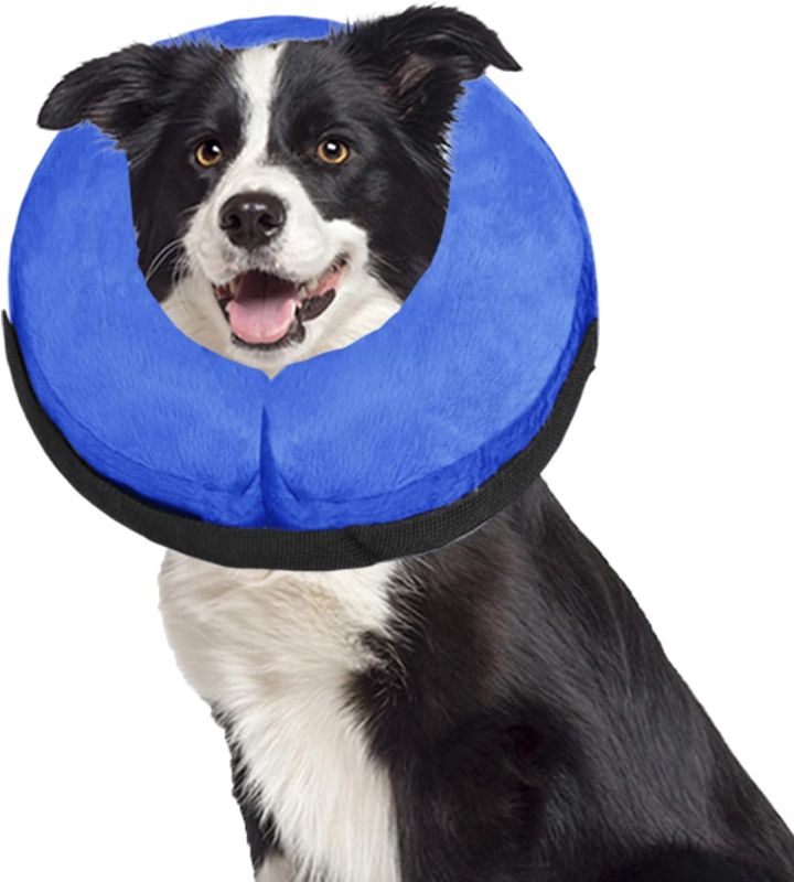 Photo 1 of Dog Cone Inflatable Collar Comfort Adjustable, Dog Cone Collar for Small Medium Large Dogs for After Surgery, Soft Protective Cone for Pet Dogs, Dog Neck Donut Collar Inflatable Dog Recovery Collar
