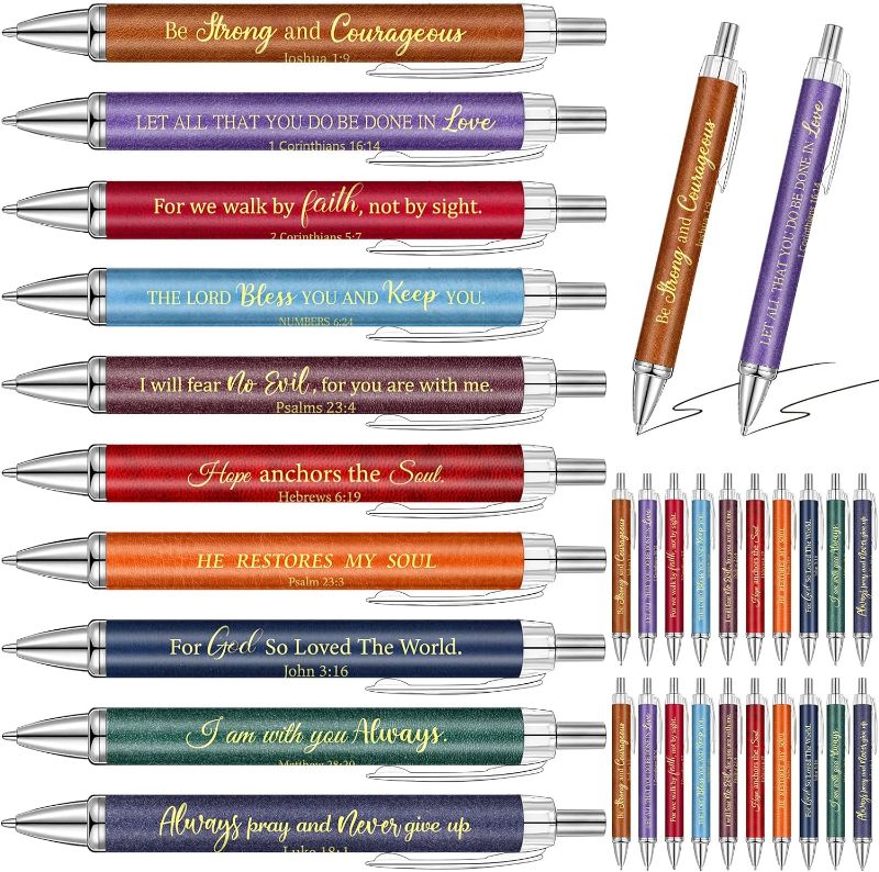 Photo 1 of 50 Pcs Bible Verse Ballpoint Pens Christian Pens Inspirational Quotes Pens Funny Ballpoint Pens Retractable Black Ink Pens for Women Men Colleague Coworker Office Writing Gifts (Morandi)
