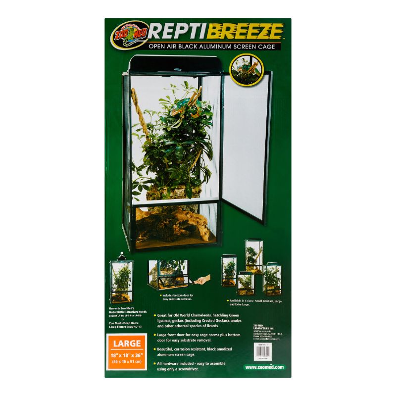 Photo 1 of Zoo Med ReptiBeeze Open Air Black Aluminum Reptile Screen Cage Large