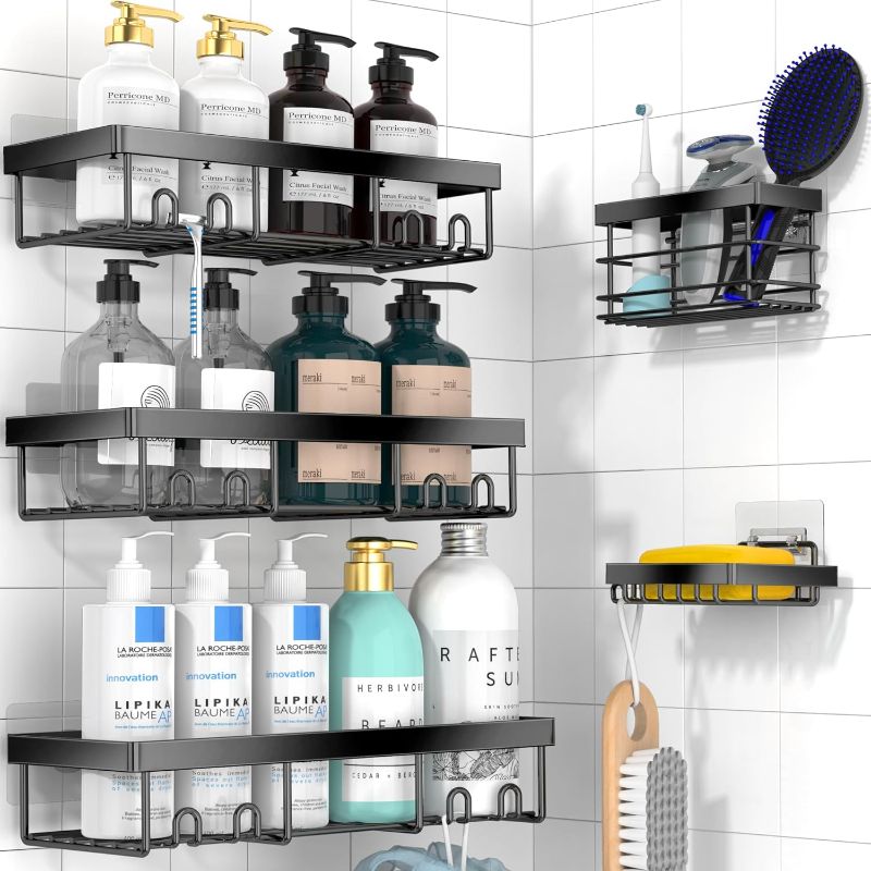 Photo 1 of : Moforoco Adhesive Shower Caddy Organizer Shelves Rack - 5 Pack Corner Bathroom Storage Organization, Home&Kitchen Decor Inside RV Accessories, Hanging First House Apartment Furniture Camper Essentials