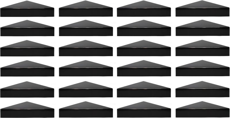 Photo 1 of True 6x6 (155mm x 155mm) Plastic Pyramid Vinyl Fence Post Cap for True Actual 6" x 6" Vinyl Posts Black or White Multiple Quantities (24, Black)
