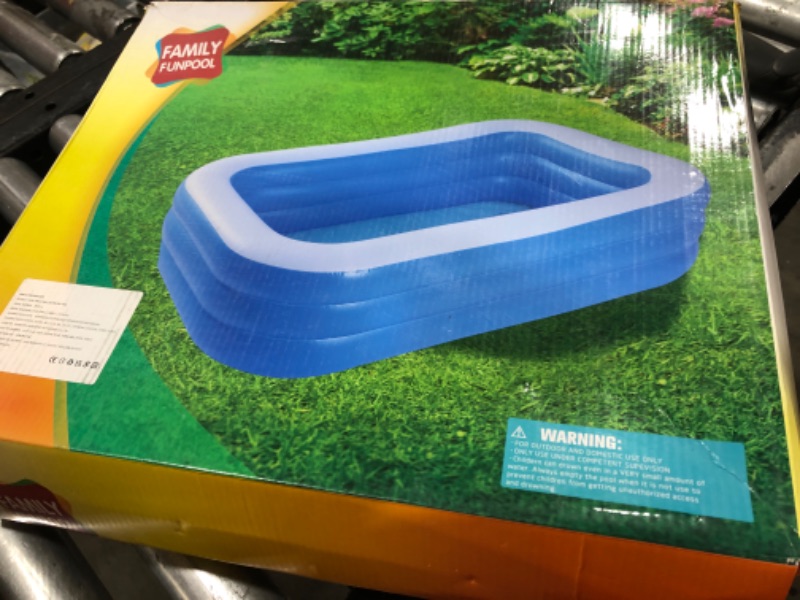 Photo 1 of 118" X 72" X 22" Oversized Thickened Inflatable Pool for Kids & Adults Inflatable Swimming Pool, Safe Outside Lounge Pool or Indoor Ball Pit, Family Swimming Pool for Garden, Water Party