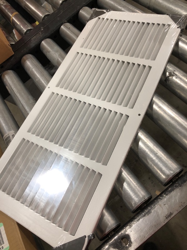 Photo 2 of  Handua 20"W x 8"H [Duct Opening Size] Steel Return Air Grille | Vent Cover Grill for Sidewall and Ceiling, White | Outer Dimensions: 21.75"W X 9.75"H for 20x8 Duct Opening 2 20"W x 8"H [Duct Opening]